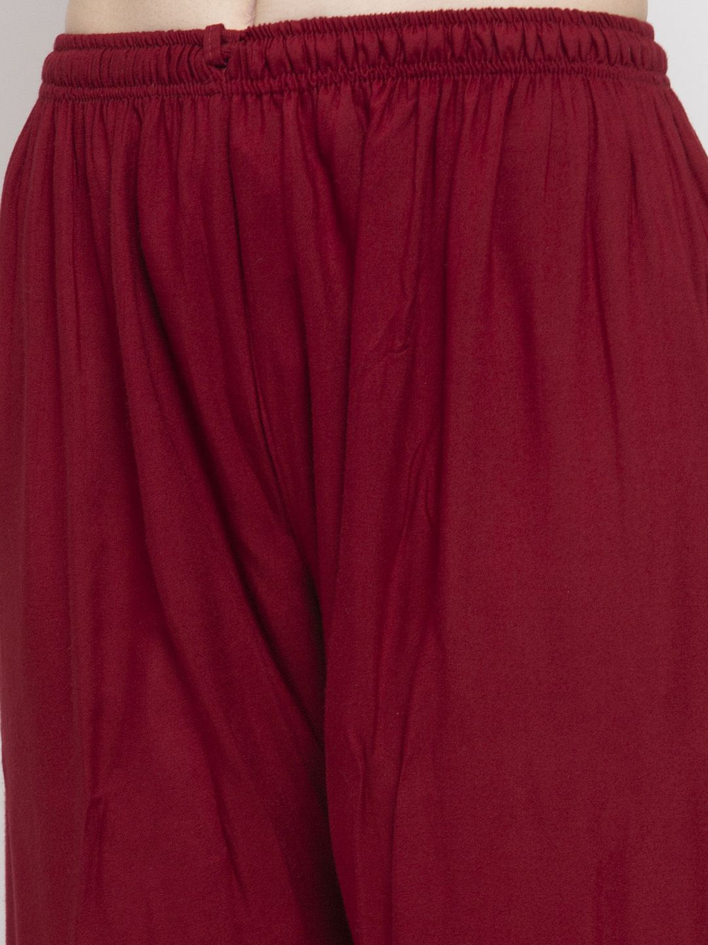 Dhimhi Women's Maroon Printed Wide Leg Palazzos