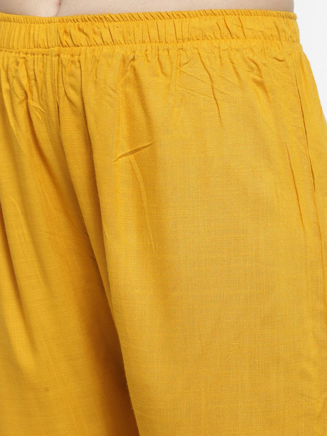Dhimhi Women's Mustard Yellow Flared Ethnic Palazzos
