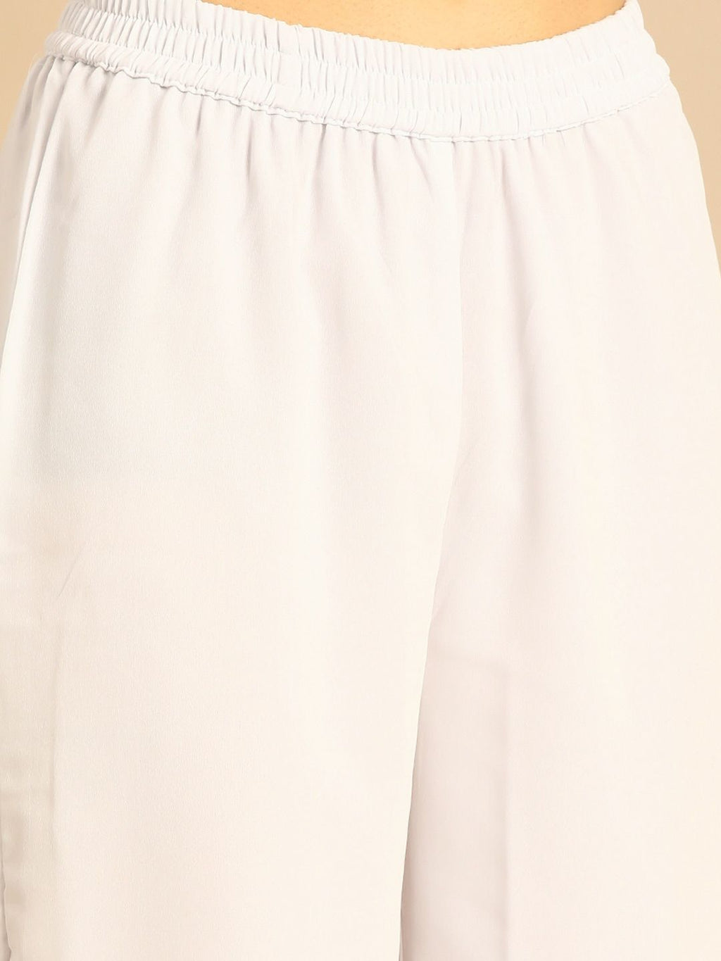 Dhimhi Women's White Chikankari Embroidered Kurta with Palazzos