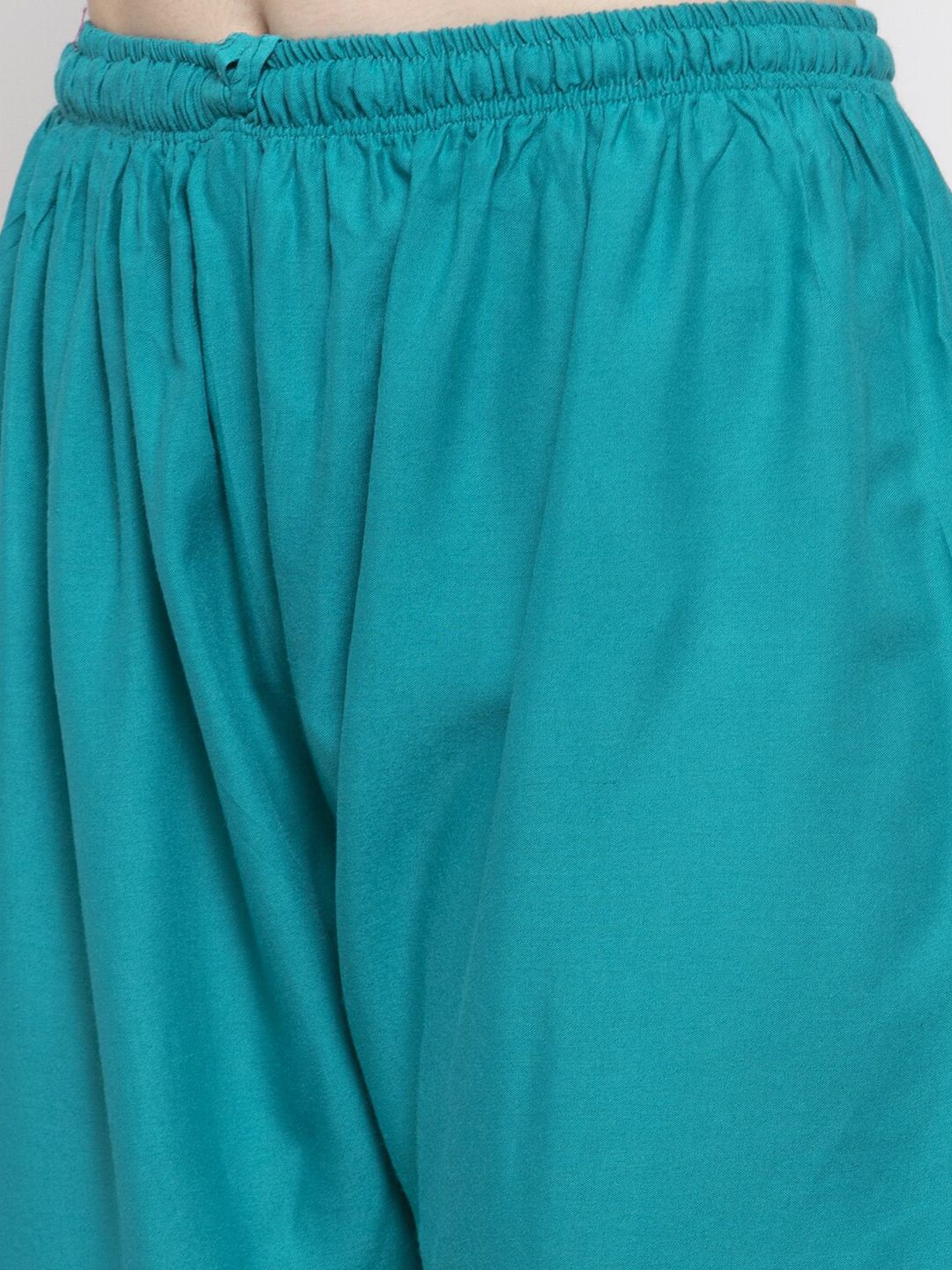 Dhimhi Women's Turquoise Blue Flared Ethnic Palazzos