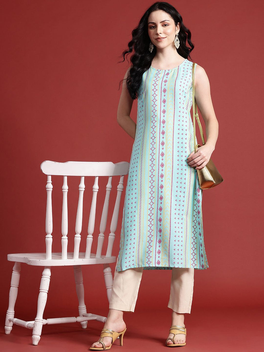 Geometric Printed Straight Kurta