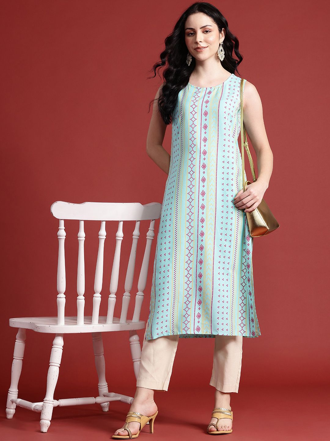 Geometric Printed Straight Kurta