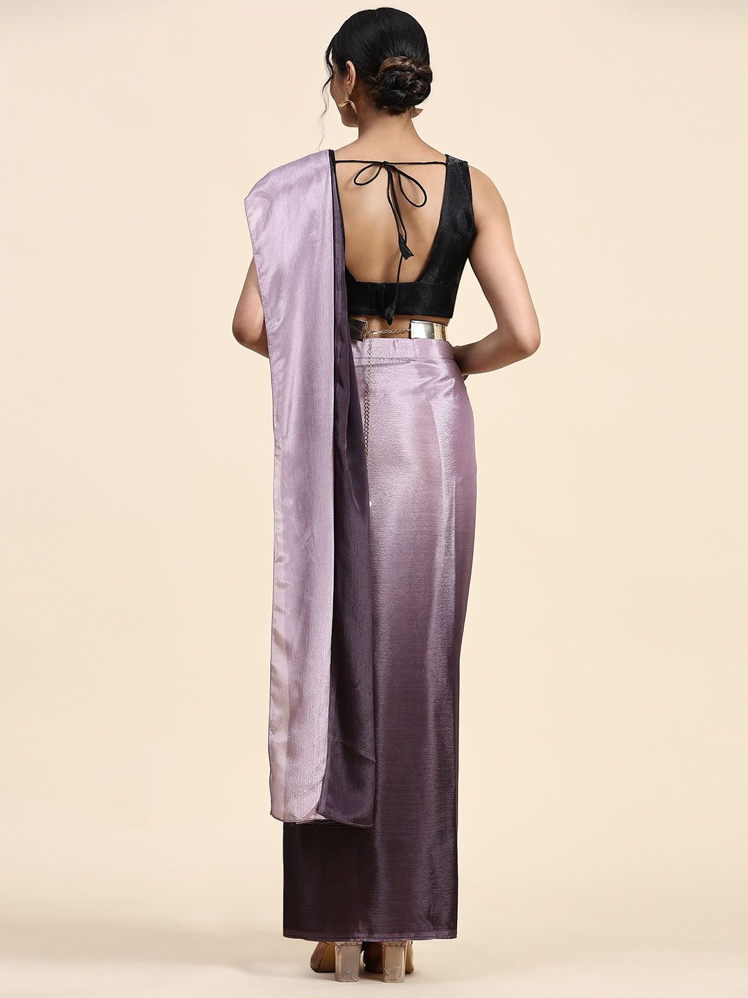 Dhimhi Women's Ombre Poly Chiffon Ready To Wear Saree