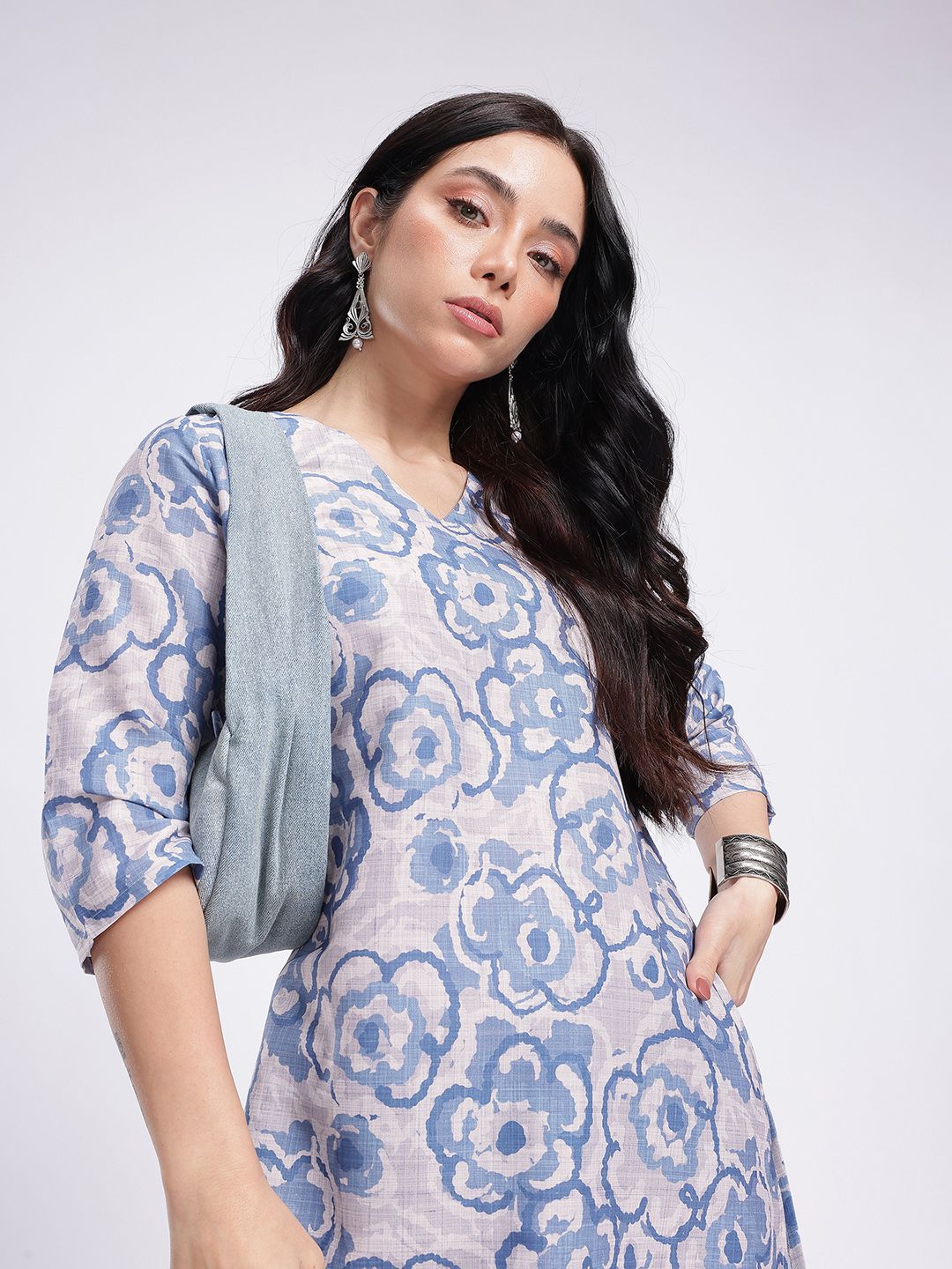 Floral Printed Straight Kurta