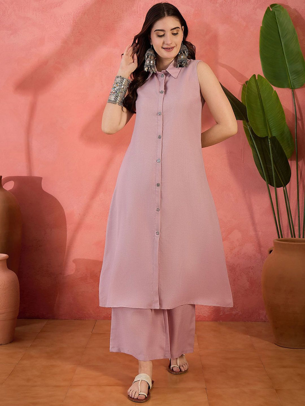 Dhimhi Women's A-Line Kurta & Palazzo Set