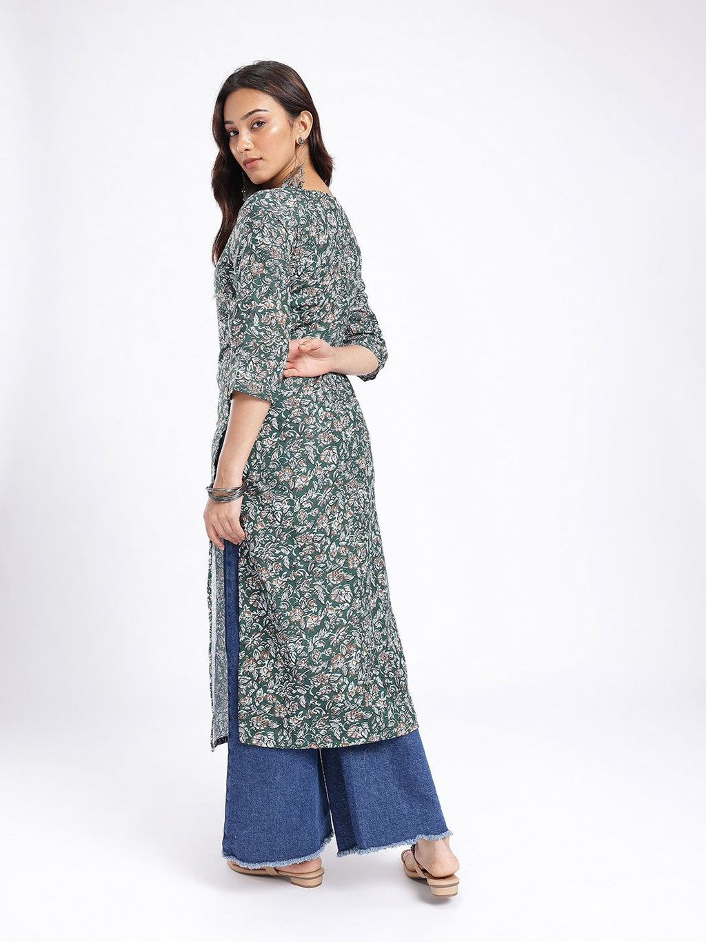 Floral Printed Straight Kurta