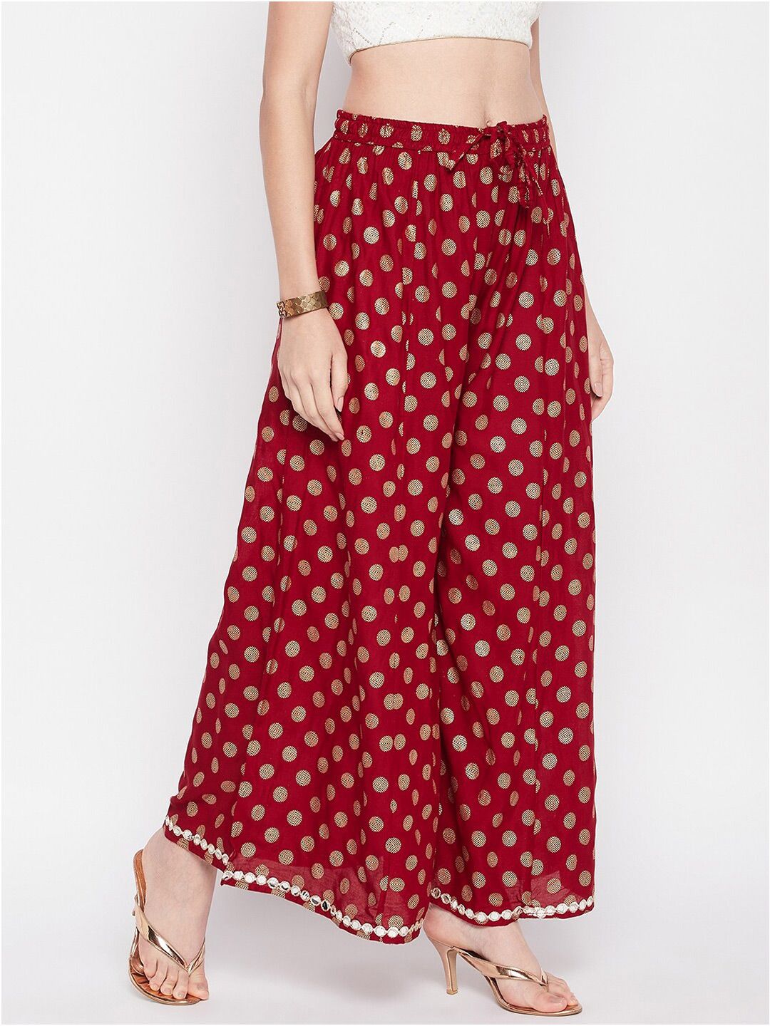 Dhimhi Women's Polka Dot Printed Palazzos