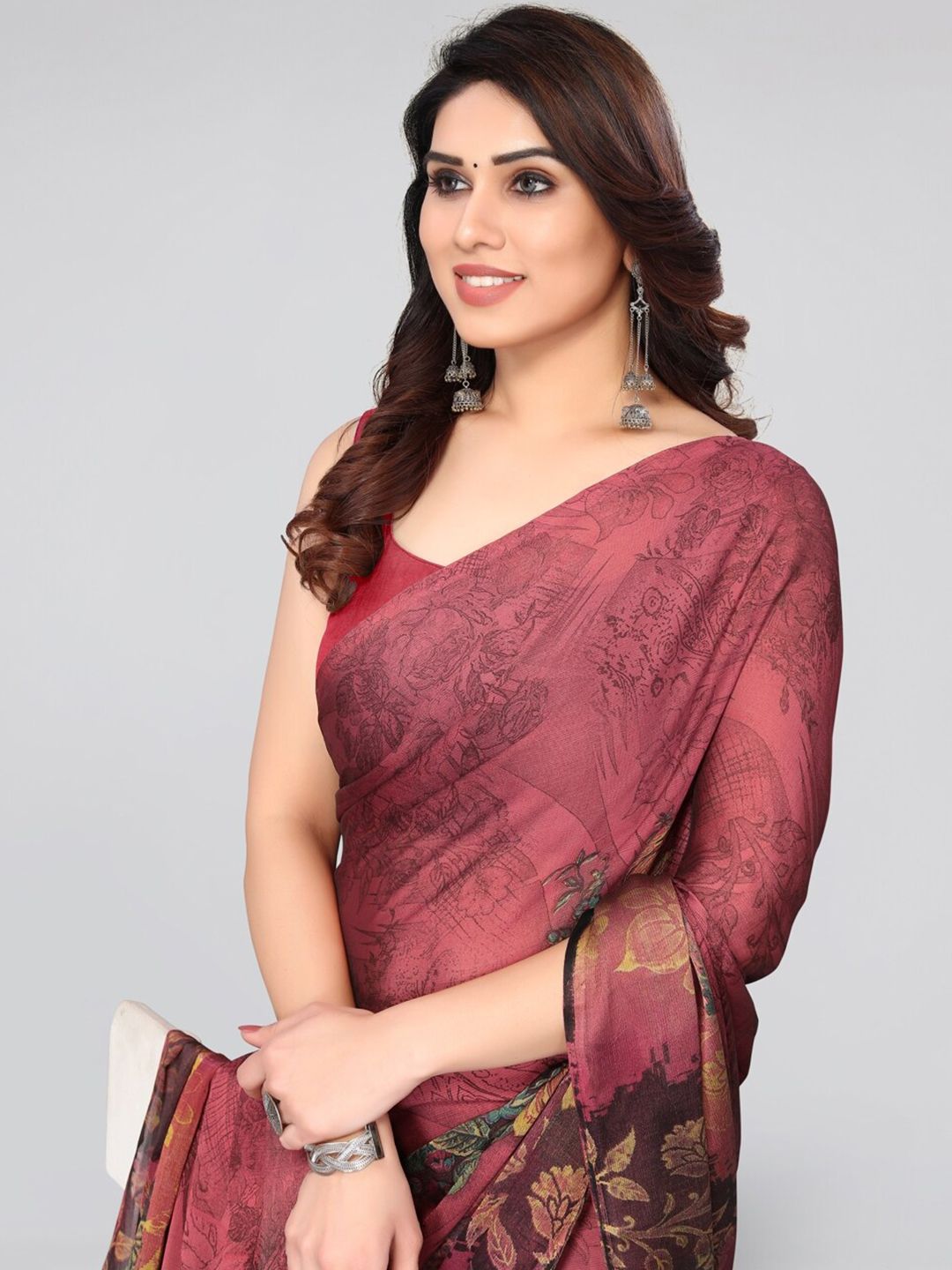 Dhimhi Women's Printed Floral Saree