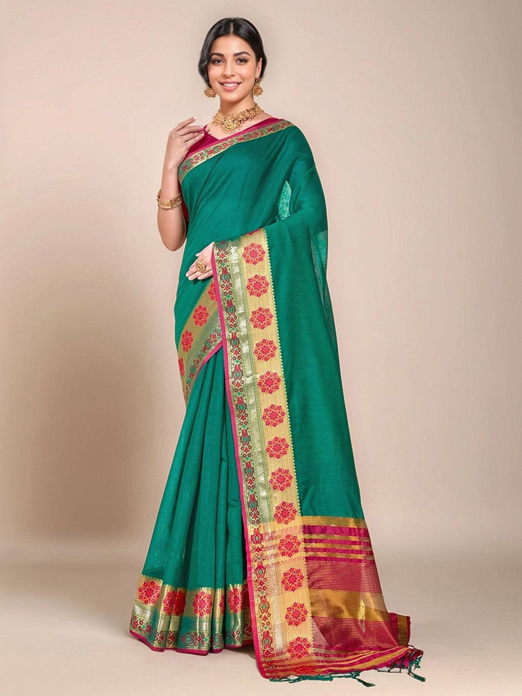 Dhimhi Women's Woven Design Zari Saree