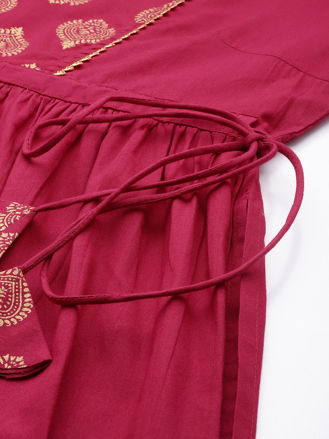 Dhimhi Women's Ethnic Motifs Printed Regular Pure Cotton Kurta with Palazzos