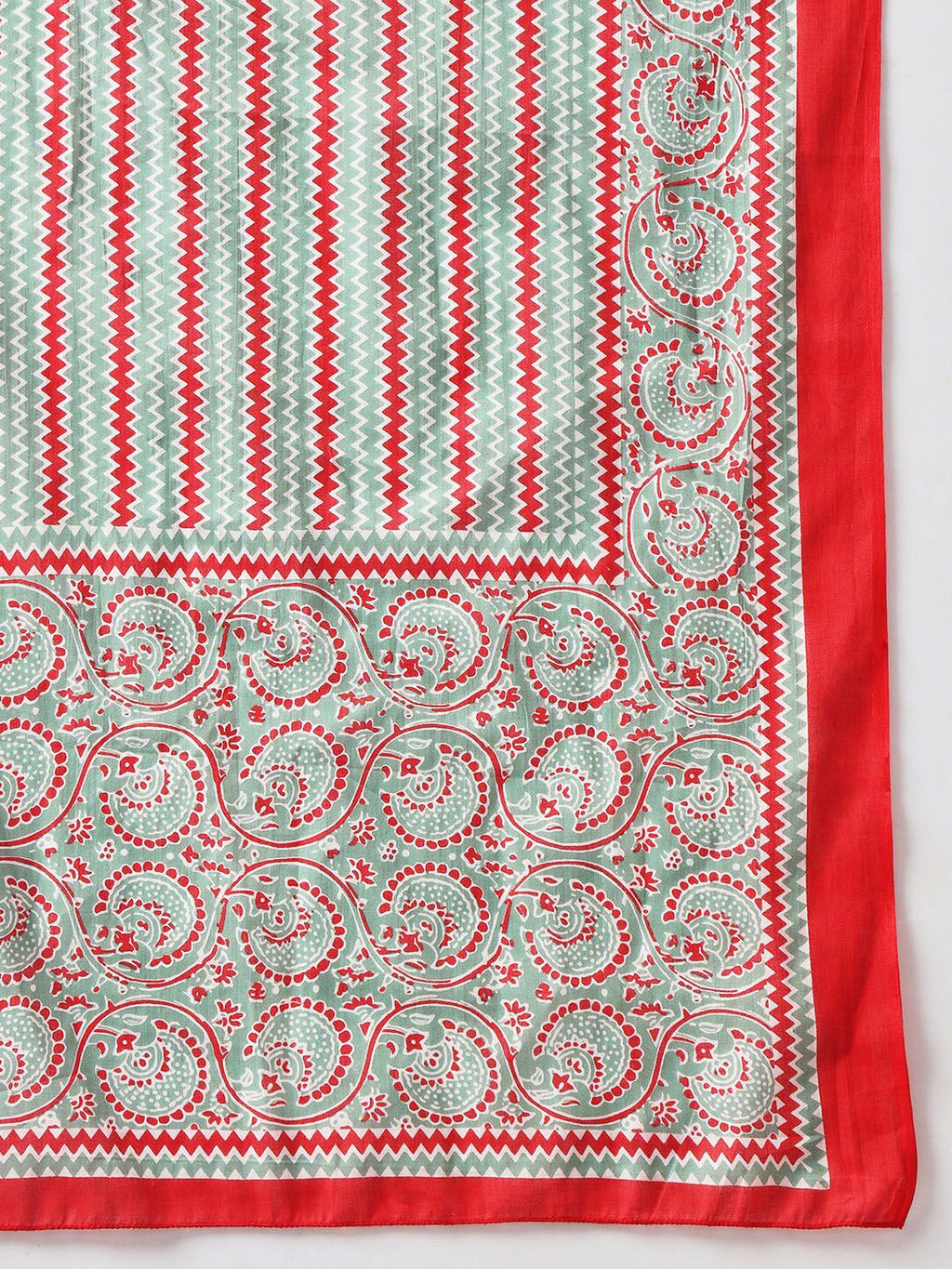 Dhimhi Women's Ethnic Motifs Printed Regular Pure Cotton Kurta with Trousers & Dupatta