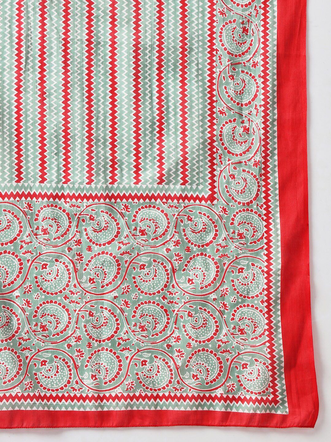 Dhimhi Women's Ethnic Motifs Printed Regular Pure Cotton Kurta with Trousers & Dupatta