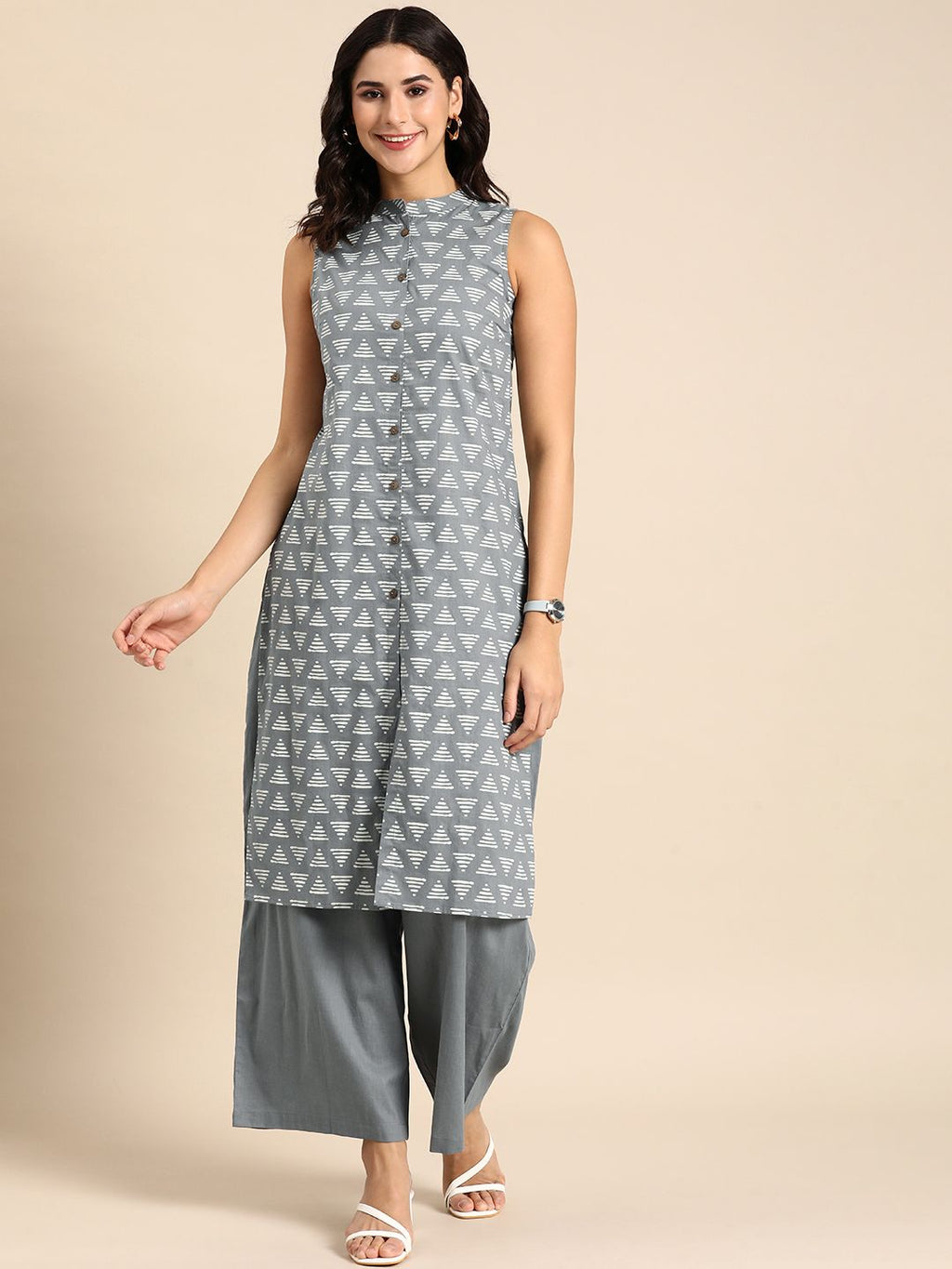 Dhimhi Women's Printed Regular Kurta with Palazzos
