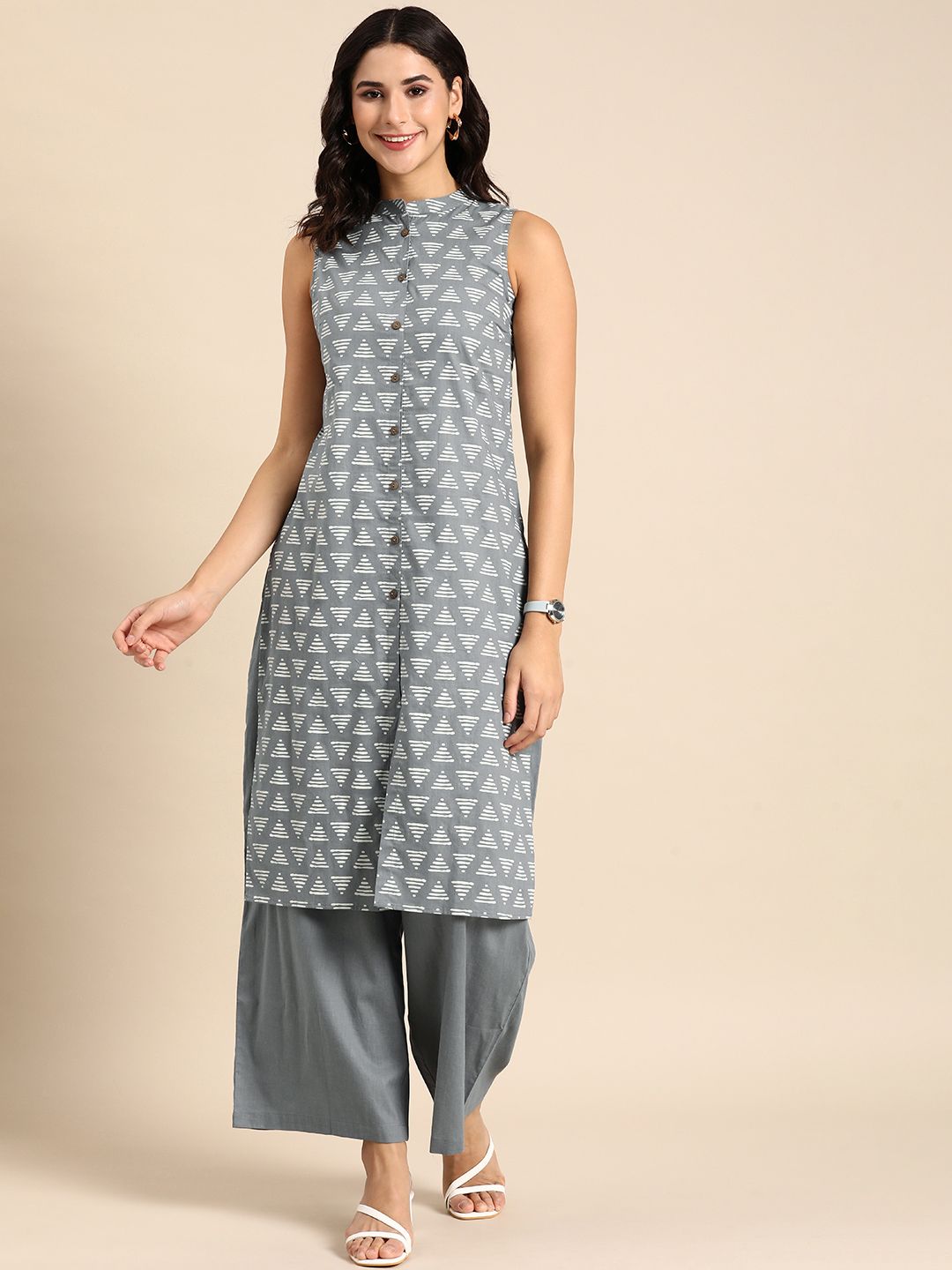 Dhimhi Women's Printed Regular Kurta with Palazzos