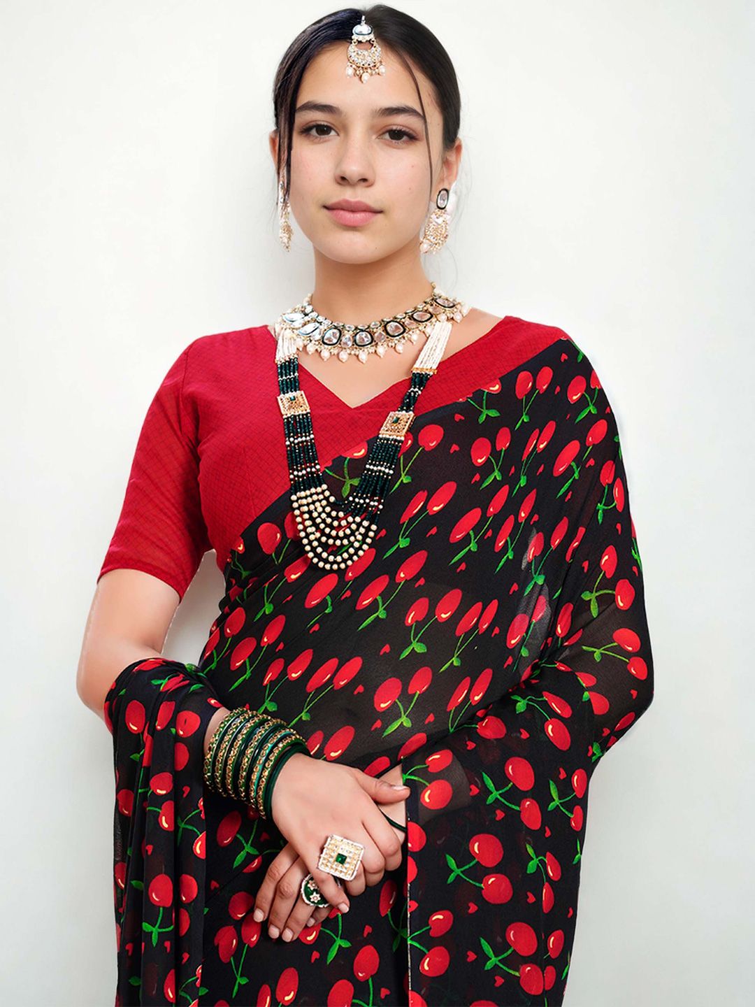 Dhimhi Women's Poly Georgette Saree