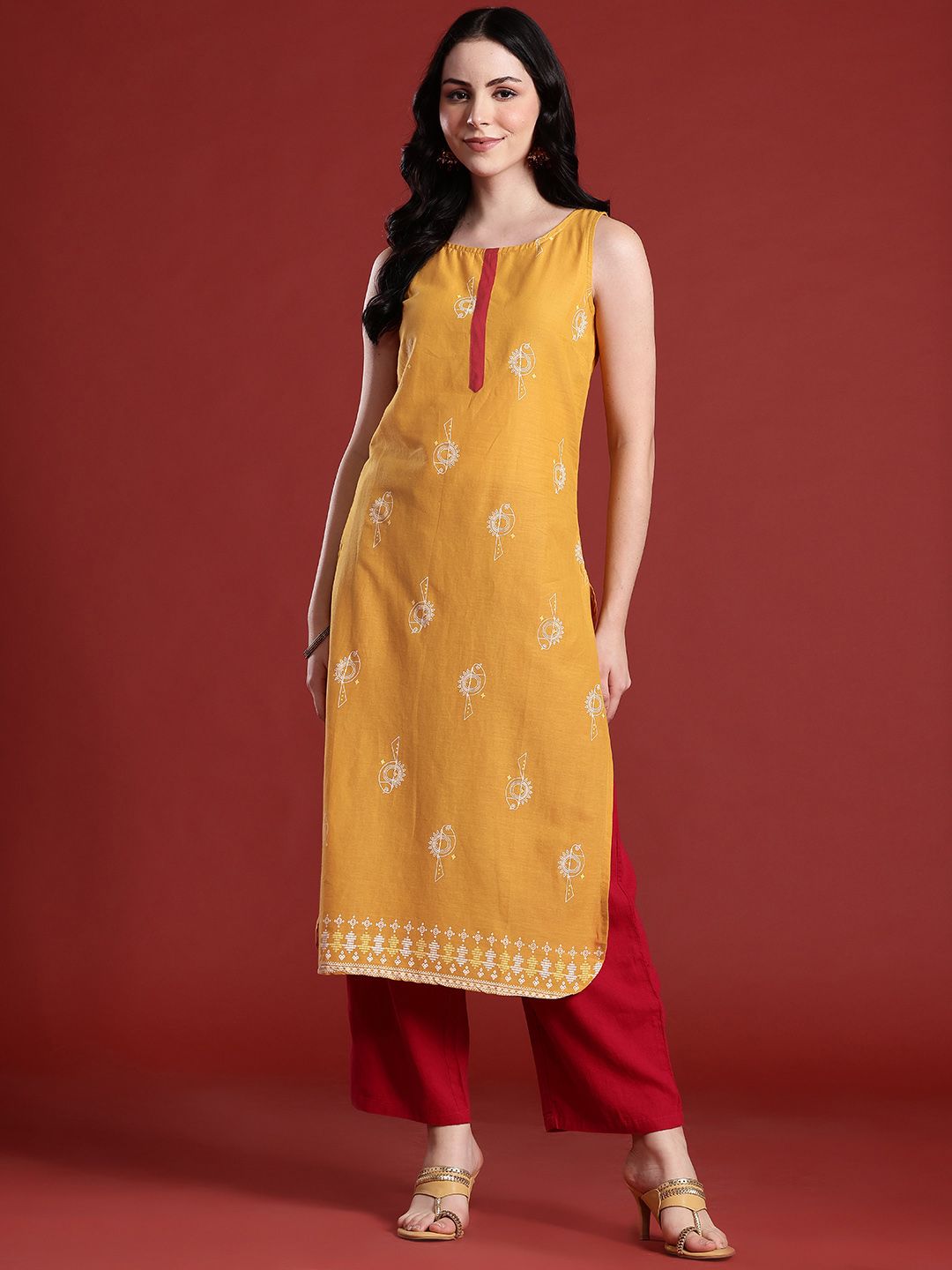 Dhimhi Women's Ethnic Motifs Printed Indie Prints Cotton Kurta