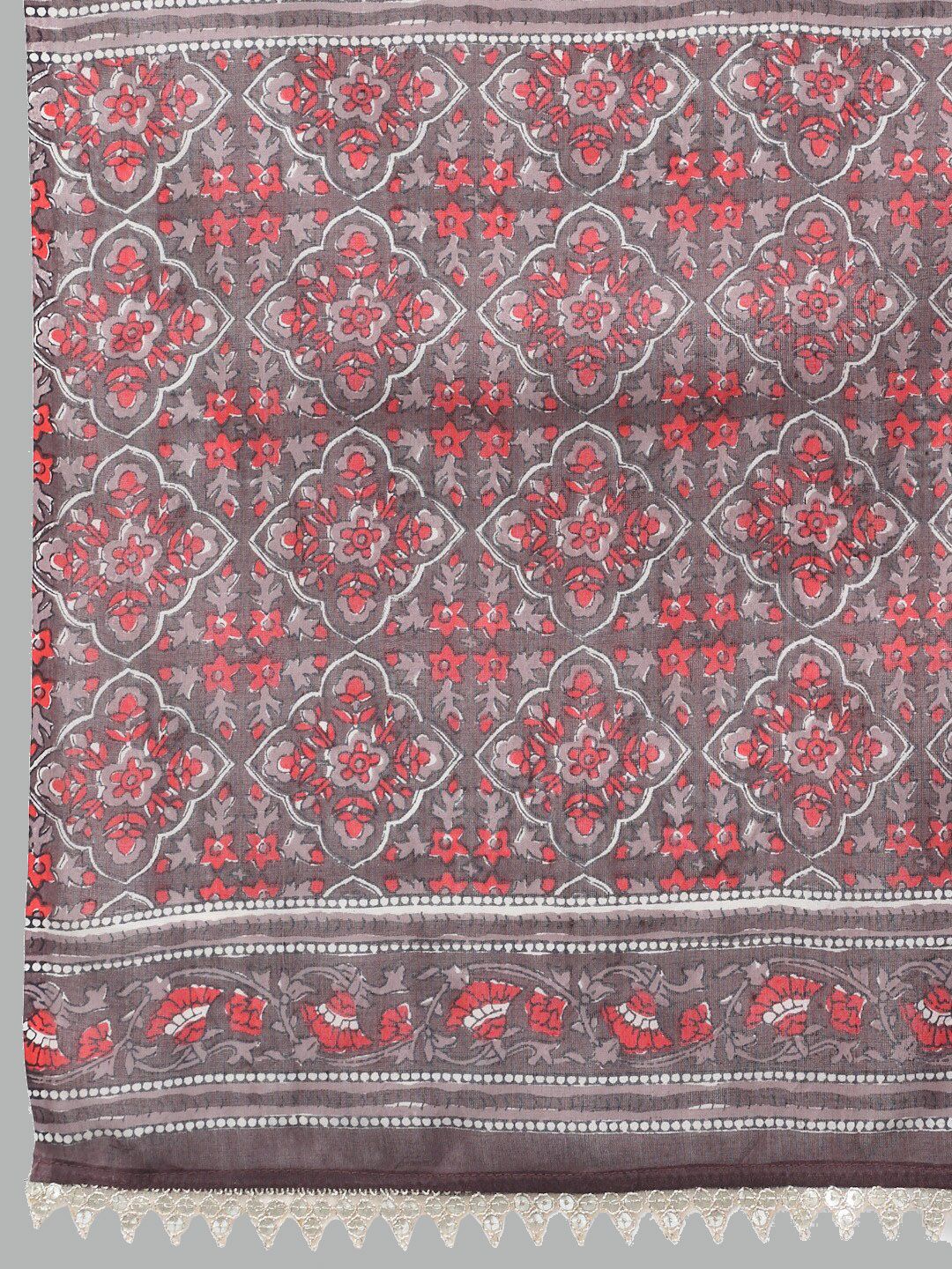 Dhimhi Women's Ethnic Motifs Printed Pure Cotton Kurta with Salwar & Dupatta