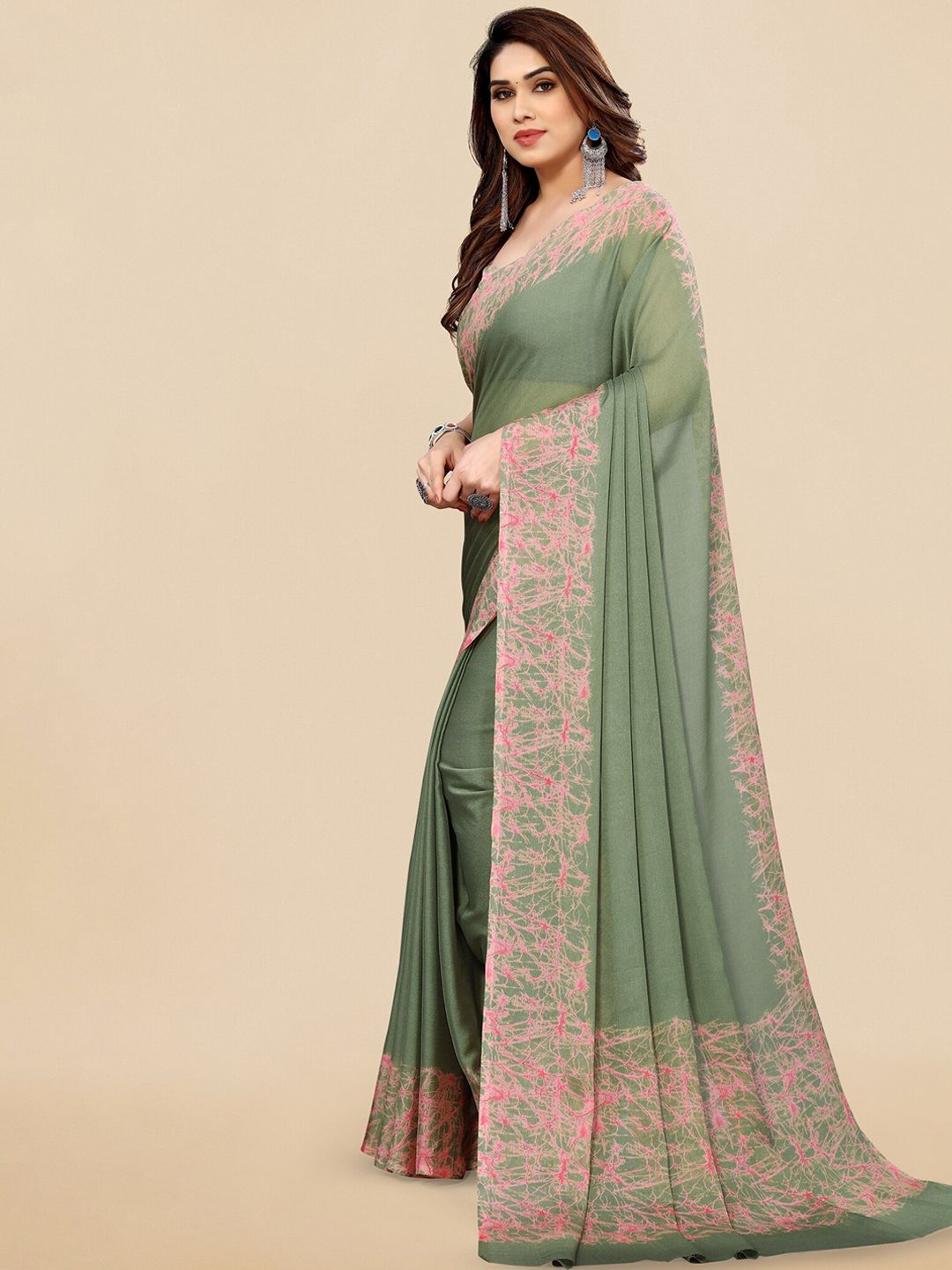 Dhimhi Women's Poly Chiffon Saree