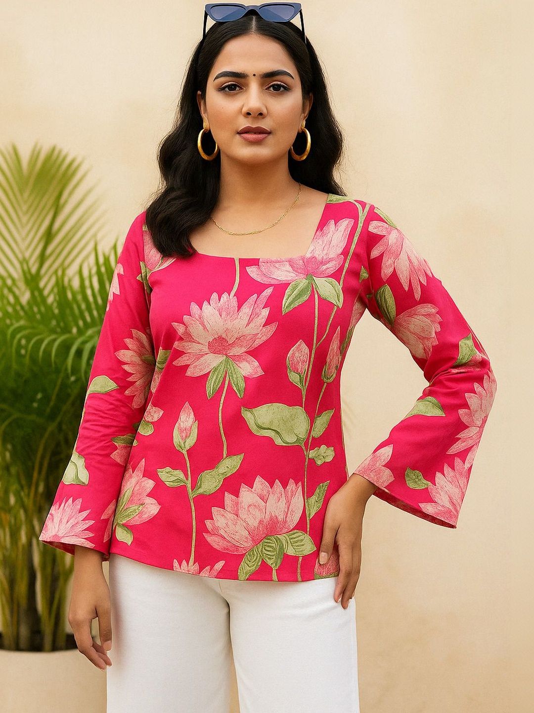 Dhimhi Women's Women Floral Printed Thread Work Floral Kurta