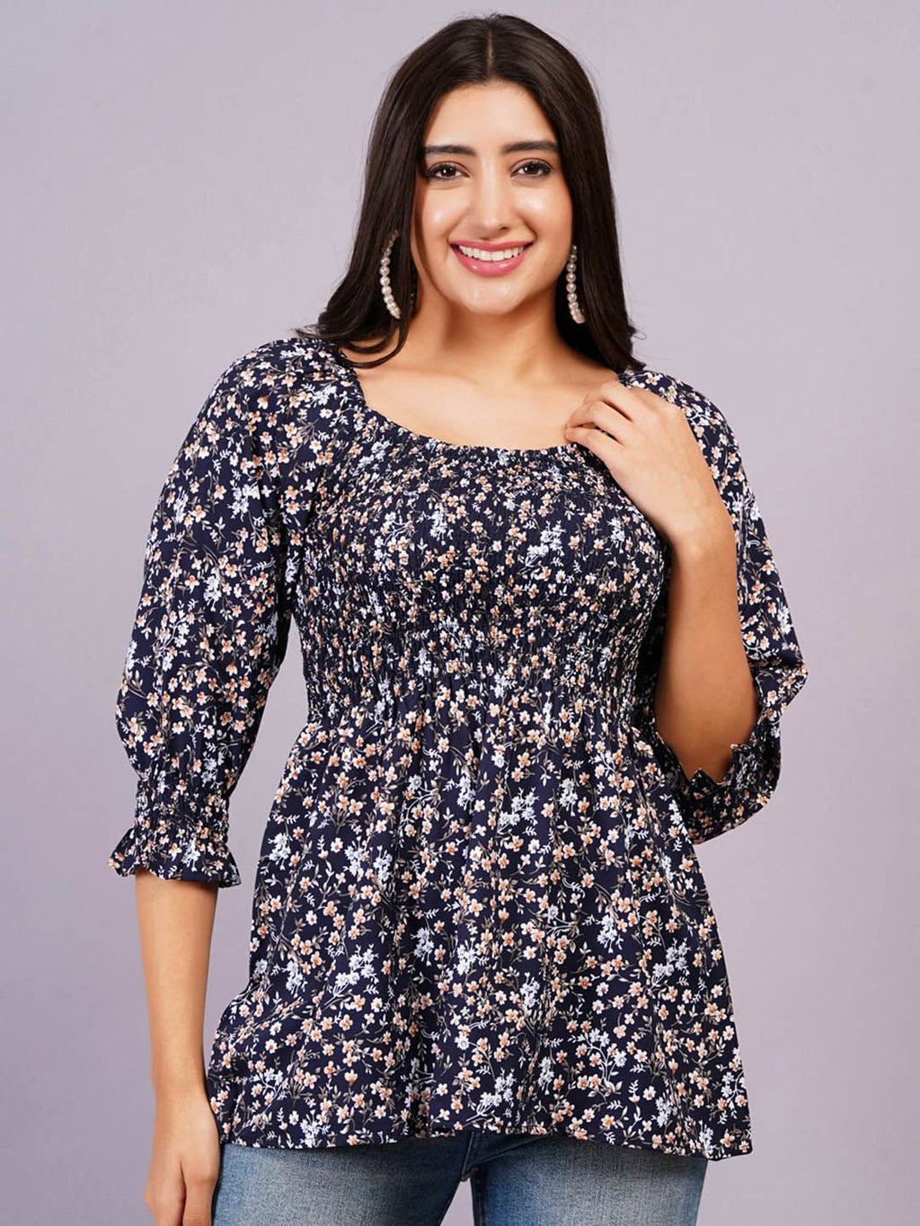 Dhimhi Women's Animal Bell Sleeve Top