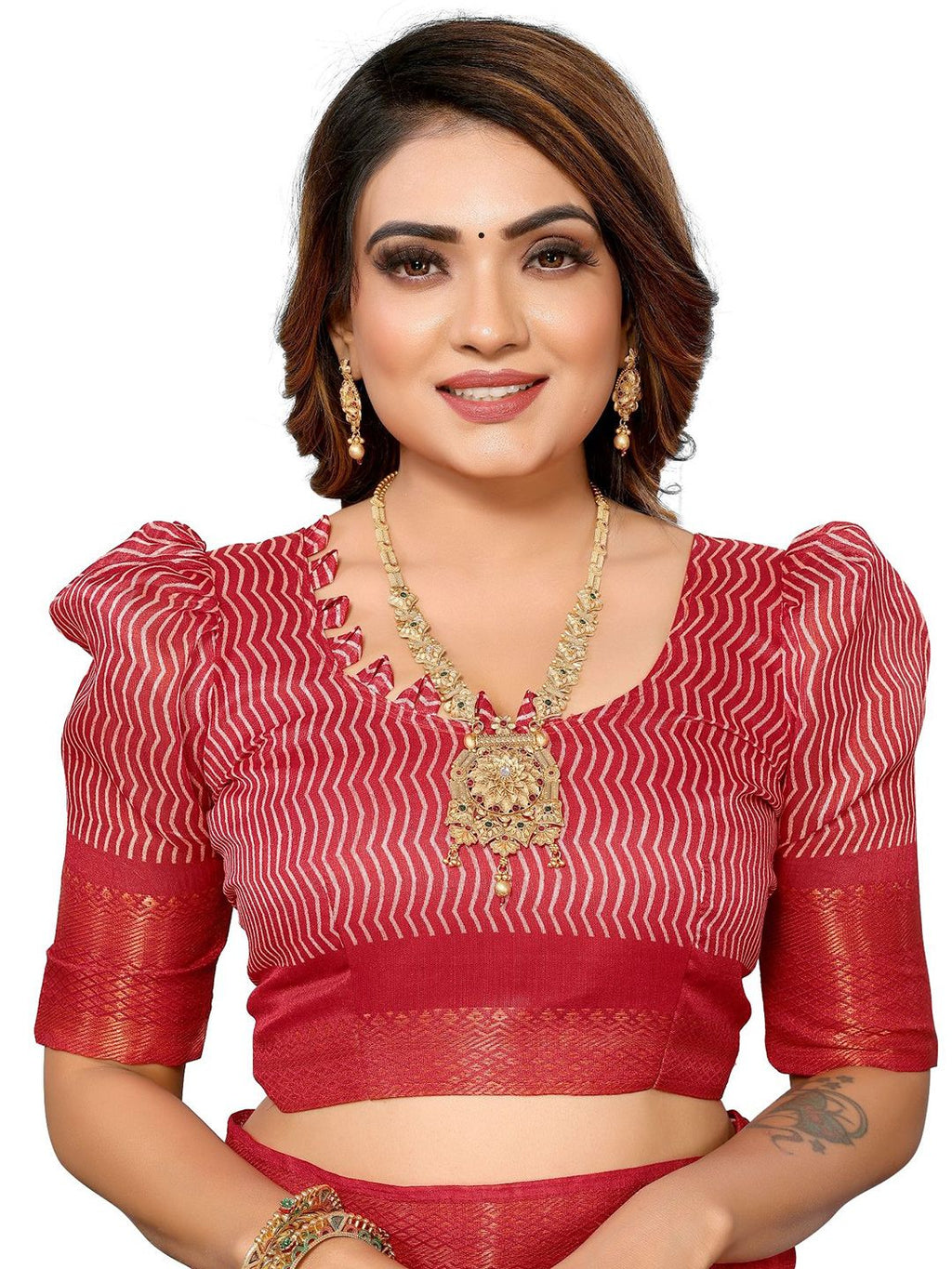 Dhimhi Women's Leheriya Zari Saree