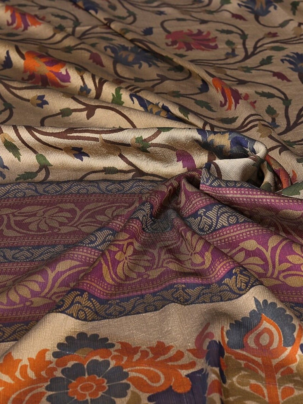 Dhimhi Women's Floral Poly Chiffon Saree