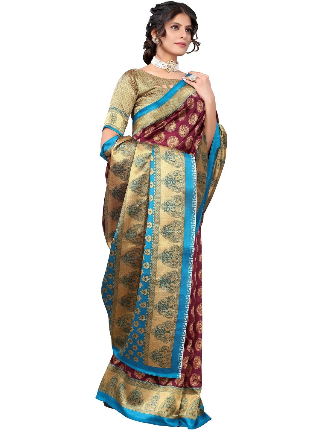 Dhimhi Women's Women Printed Art Silk Saree