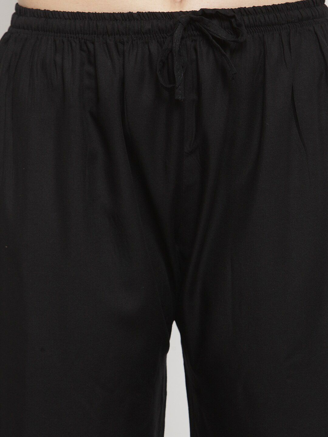Dhimhi Women's Black Flared Palazzos
