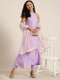 Dhimhi Women A-Line Kurta with Trousers & Gotta Patti Dupatta