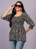 Dhimhi Women's Floral Bell Sleeve Top