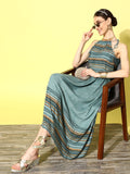 Dhimhi Women's Ethnic Motifs Printed Maxi Dress