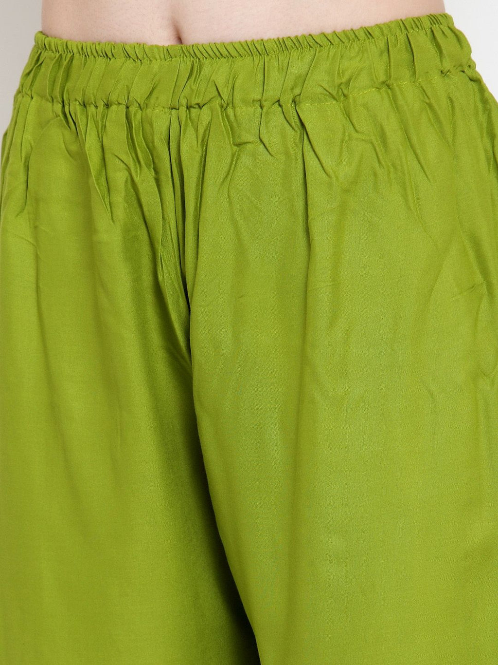 Dhimhi Women's Green Solid Wide Leg Palazzos