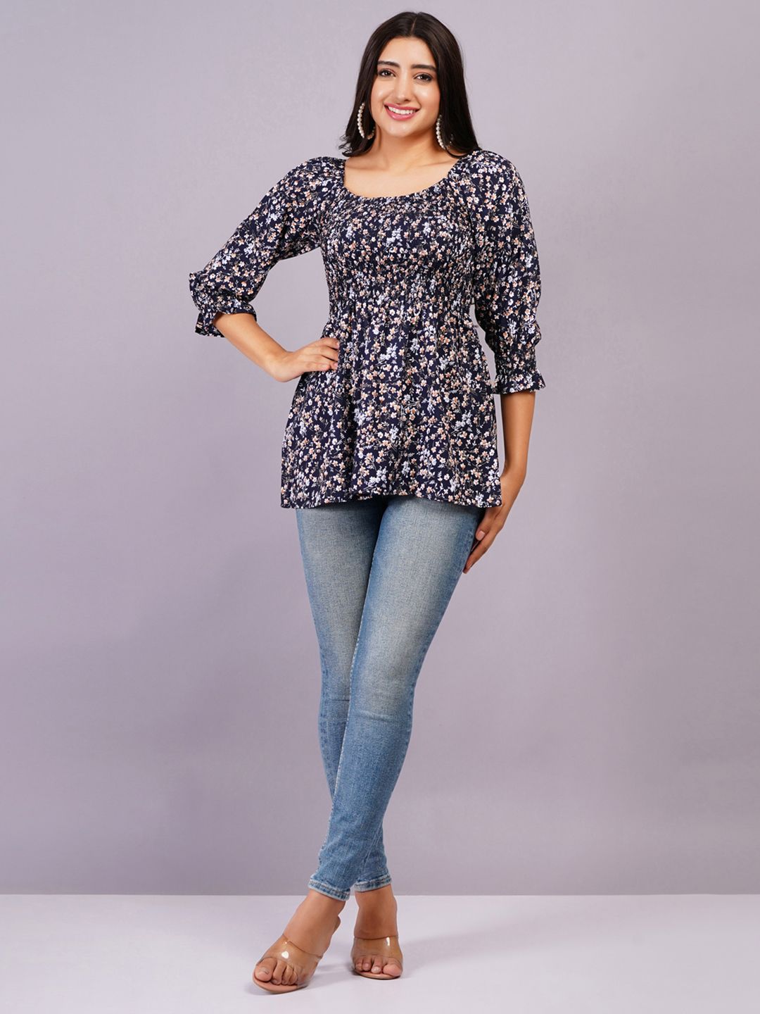Dhimhi Women's Animal Bell Sleeve Top