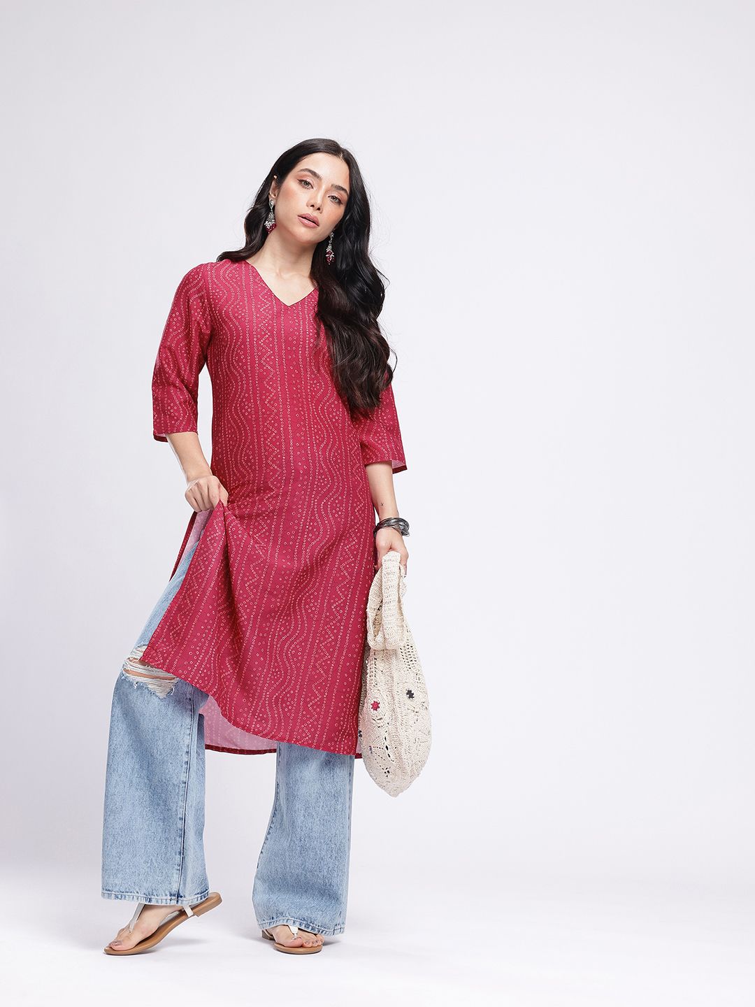 Abstract Printed Straight Kurta