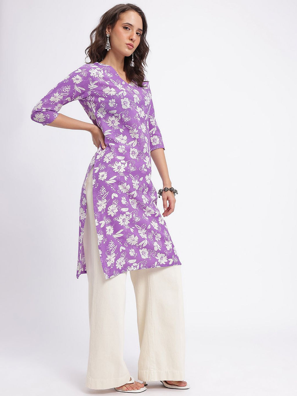 Floral Print Straight Kurta