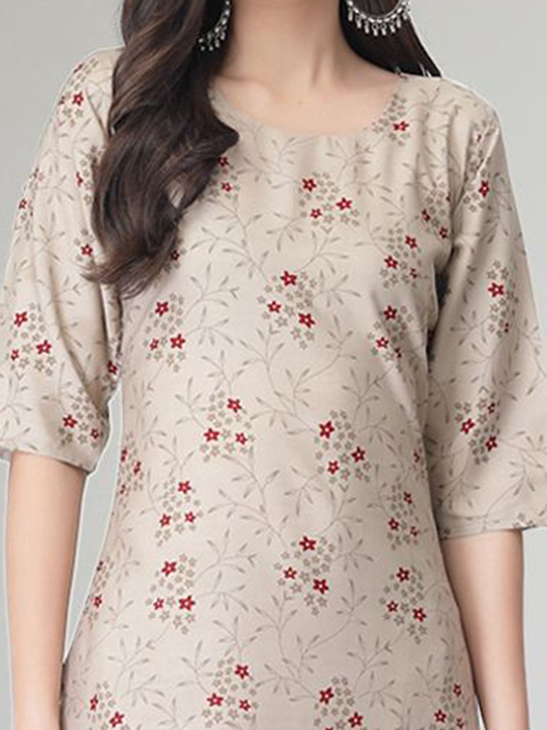 Dhimhi Women's Ethnic Motifs Printed Regular Kurta with Trousers