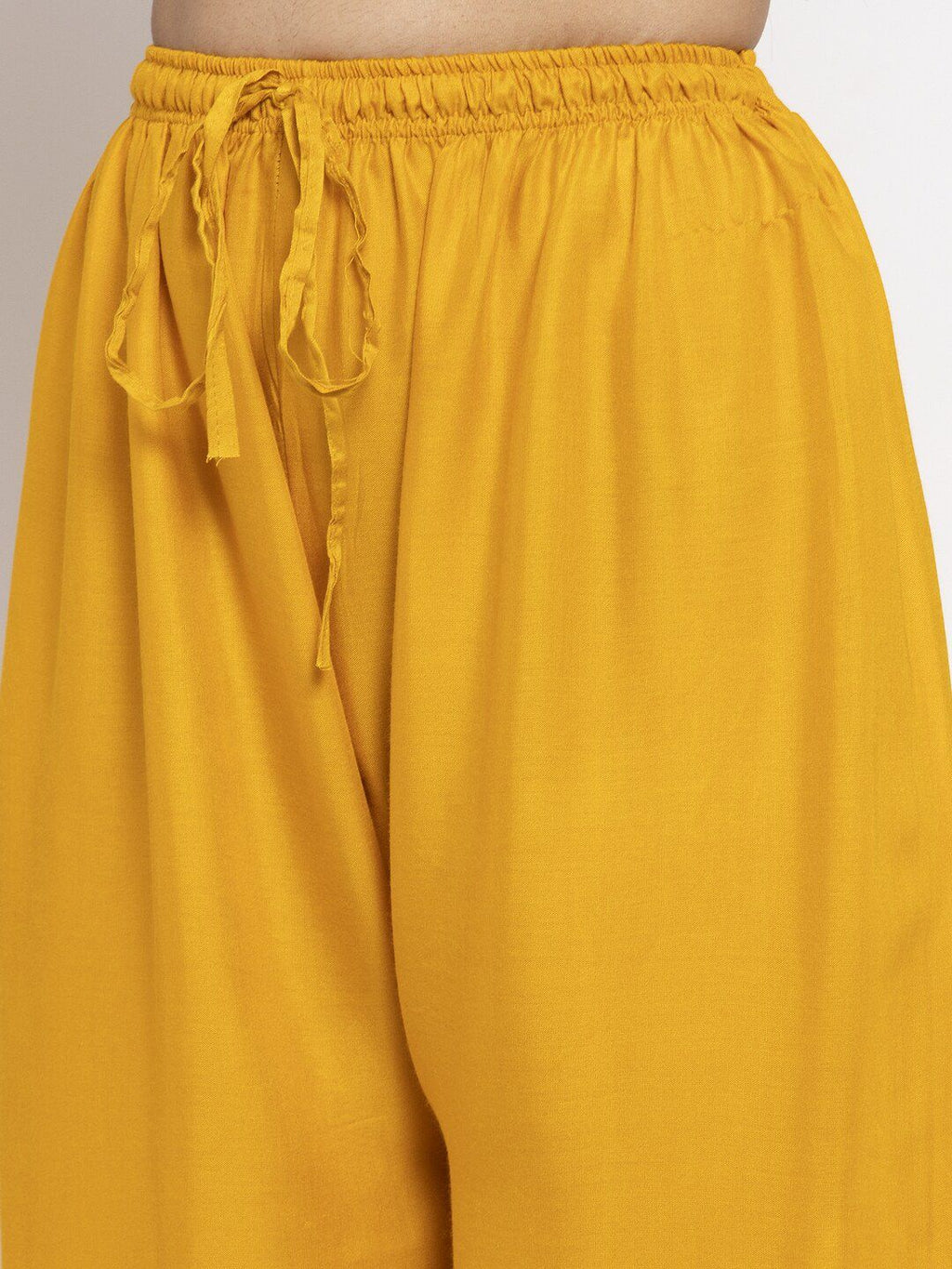 Dhimhi Women's Mustard Yellow Printed Straight Palazzos