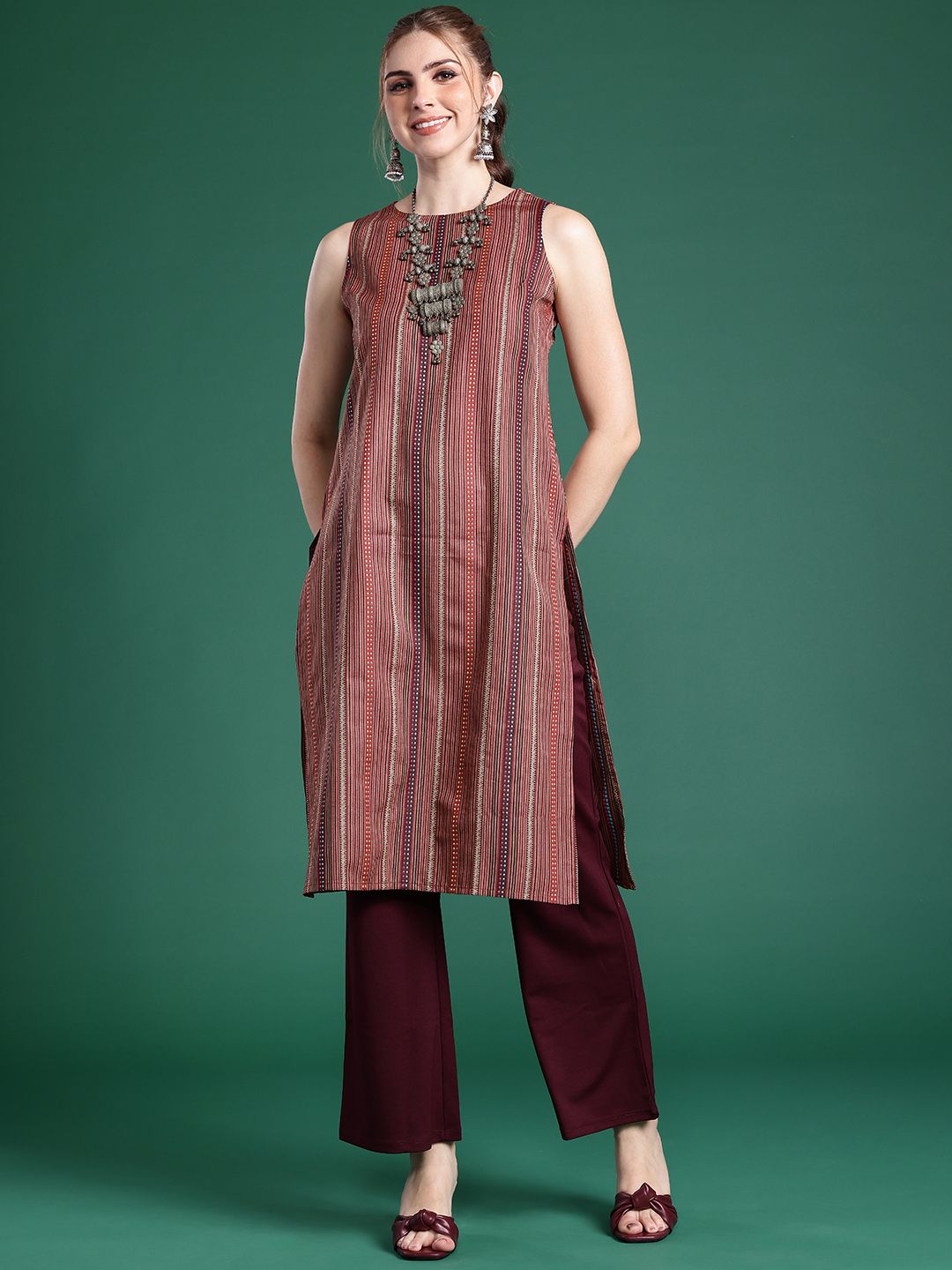 Woven Design Pure Cotton Kurta