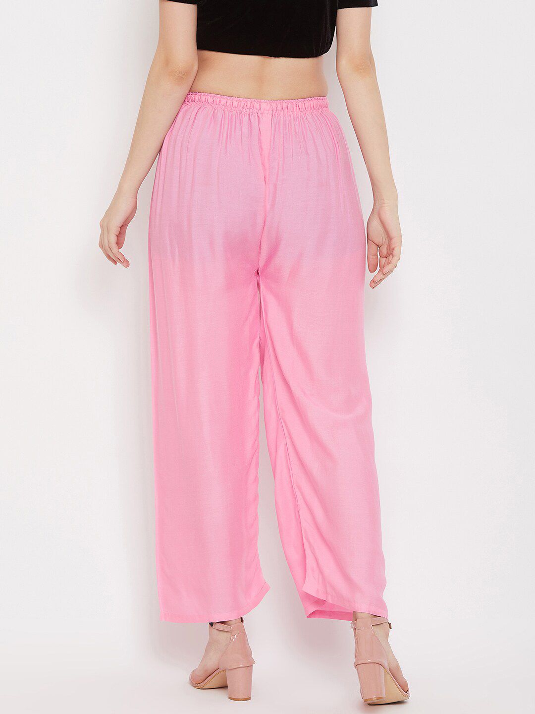 Dhimhi Women's Pink Solid Palazzo