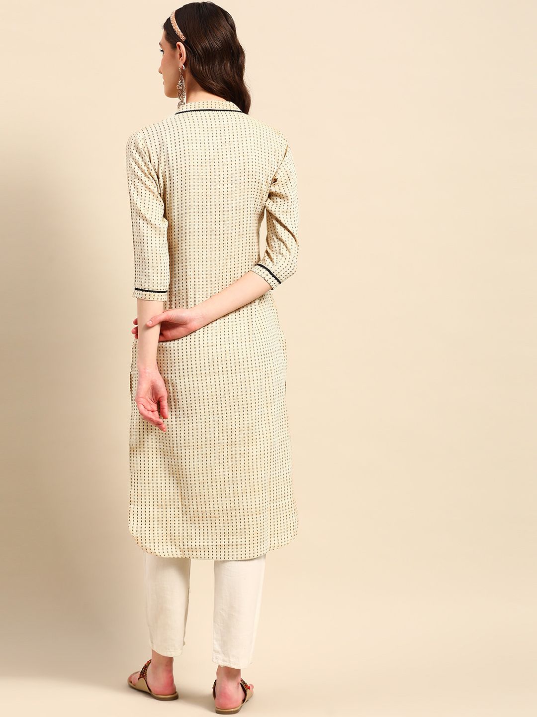 Geometric Printed Jacquard Kurta