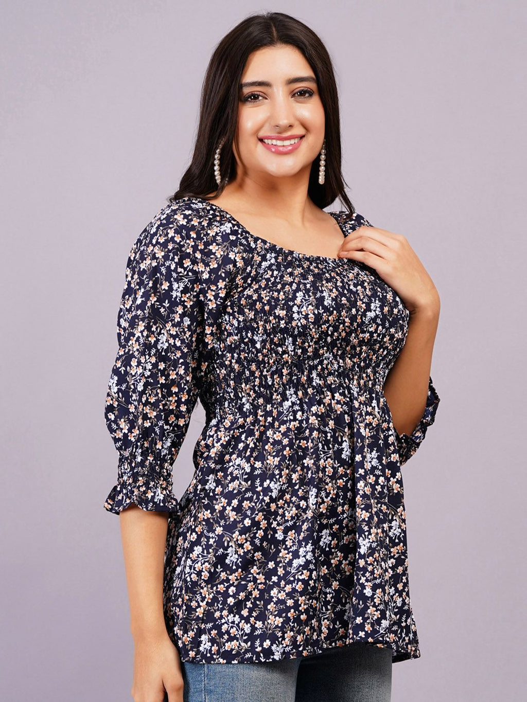Dhimhi Women's Animal Bell Sleeve Top