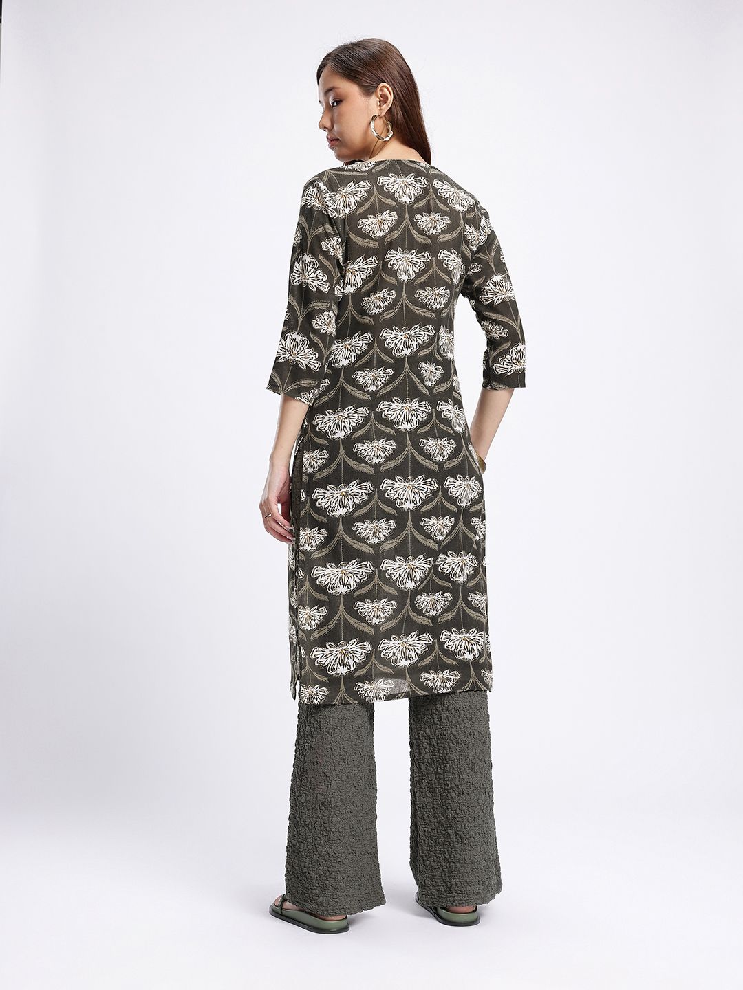 Floral Printed Straight Kurta