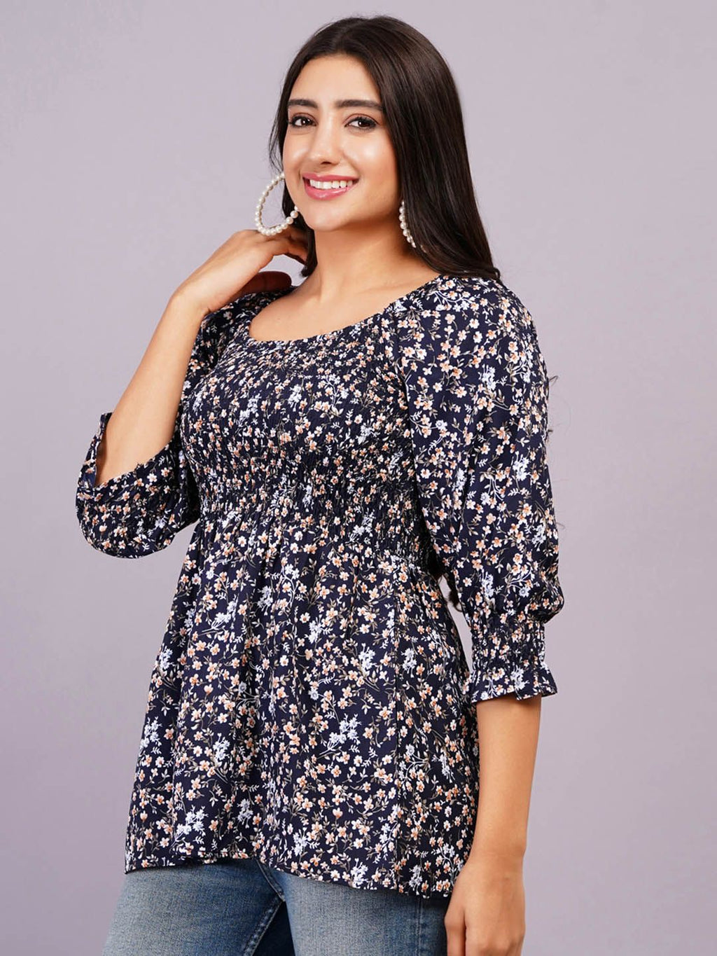 Dhimhi Women's Animal Bell Sleeve Top