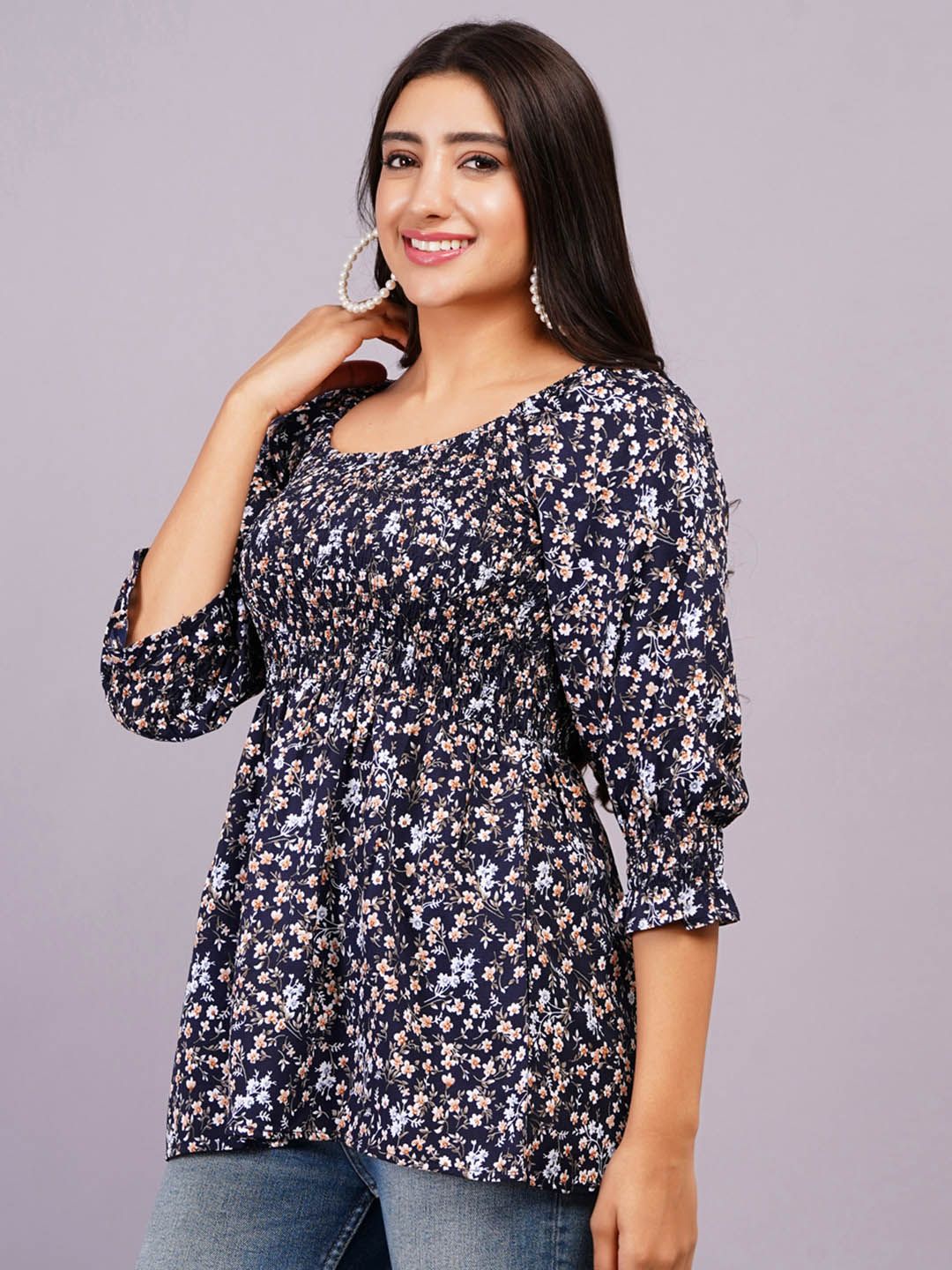 Dhimhi Women's Animal Bell Sleeve Top