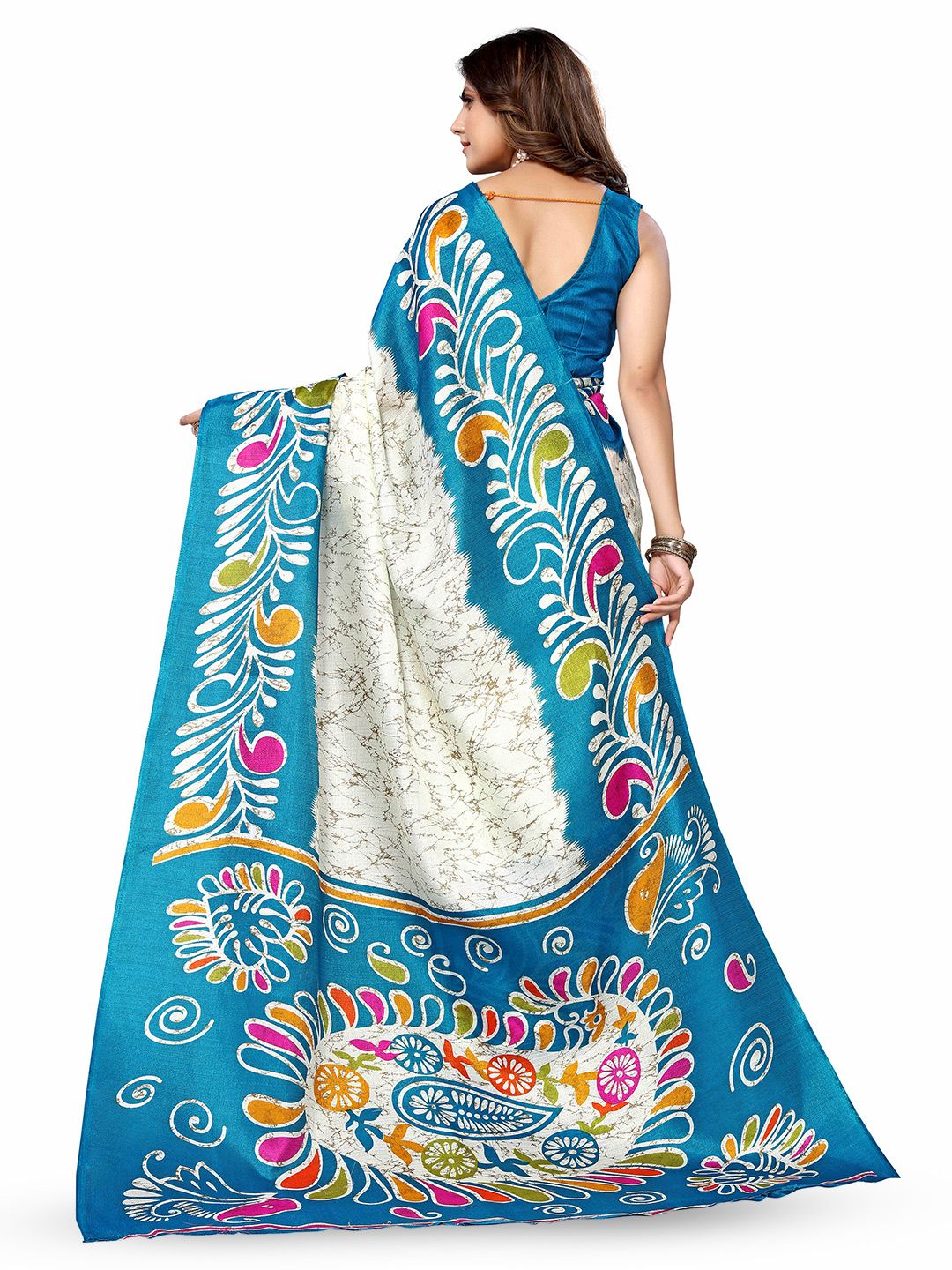 Dhimhi Women's Abstract Printed Saree