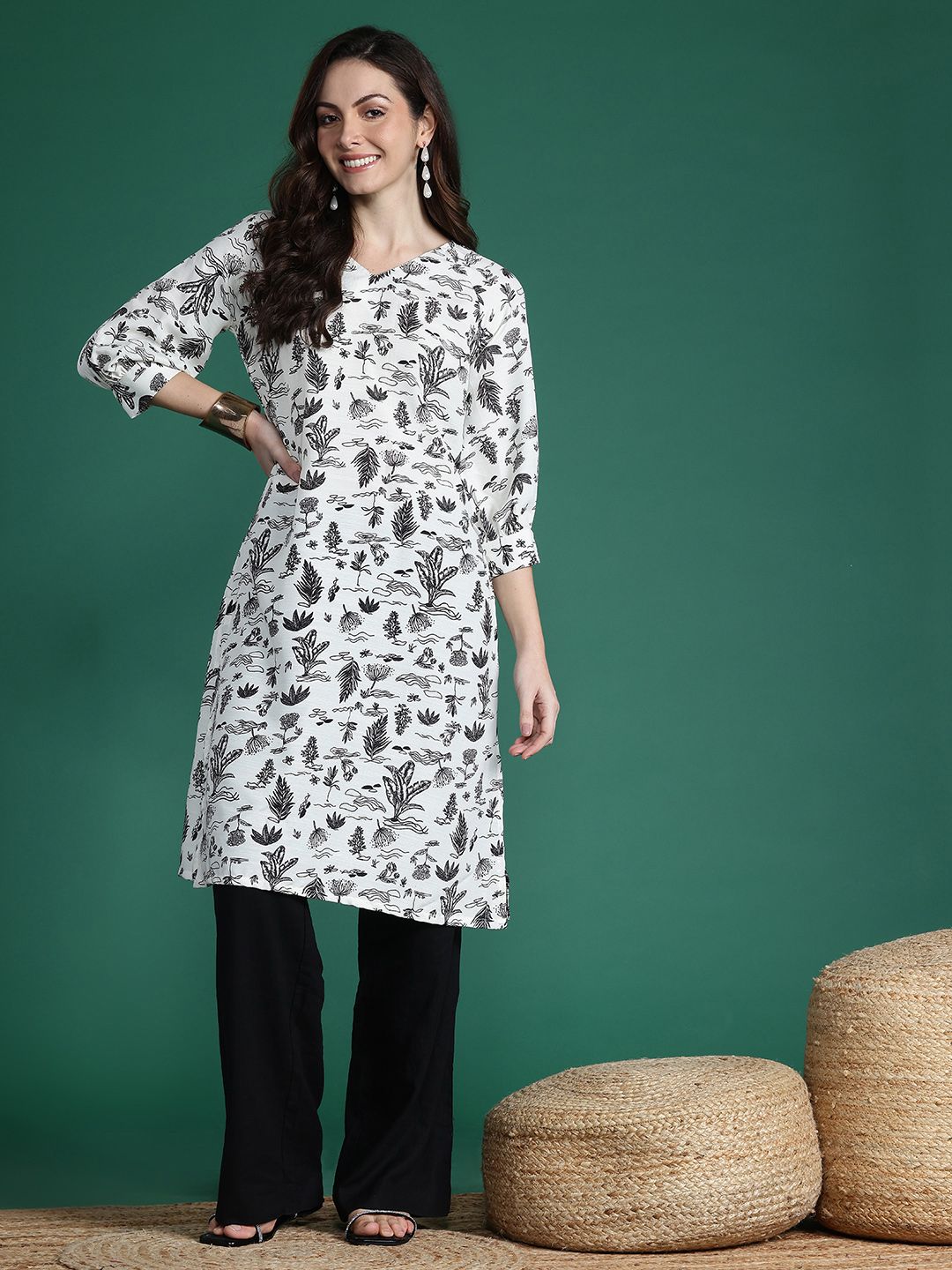 Floral Print Kurta
