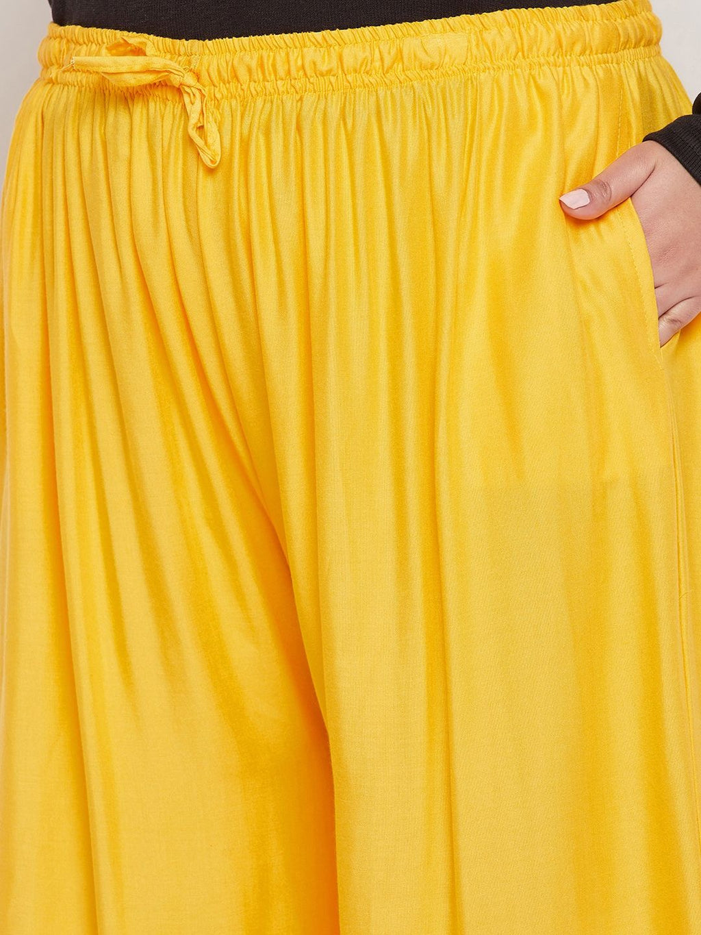 Dhimhi Women's Elasticated Rayon Flared Palazzos