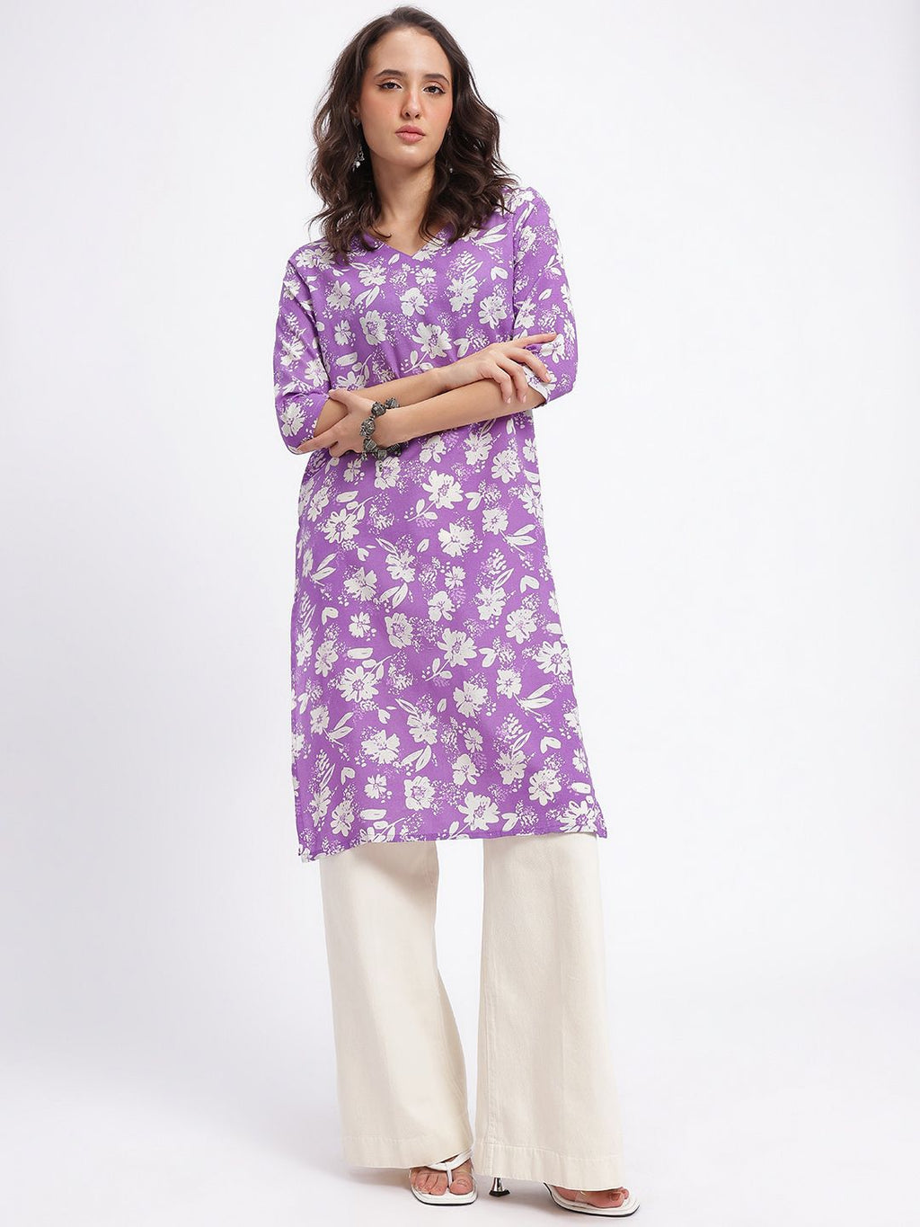 Floral Print Straight Kurta
