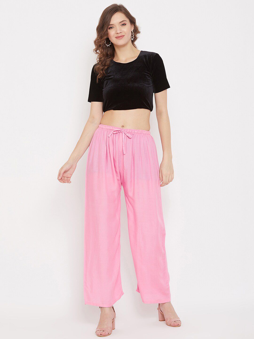 Dhimhi Women's Pink Solid Palazzo