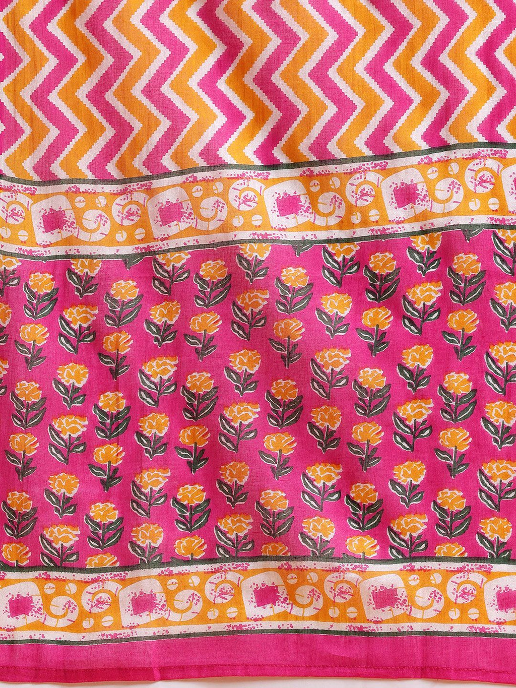 Dhimhi Women's Floral Printed Pure Cotton Kurta with Trousers & Dupatta